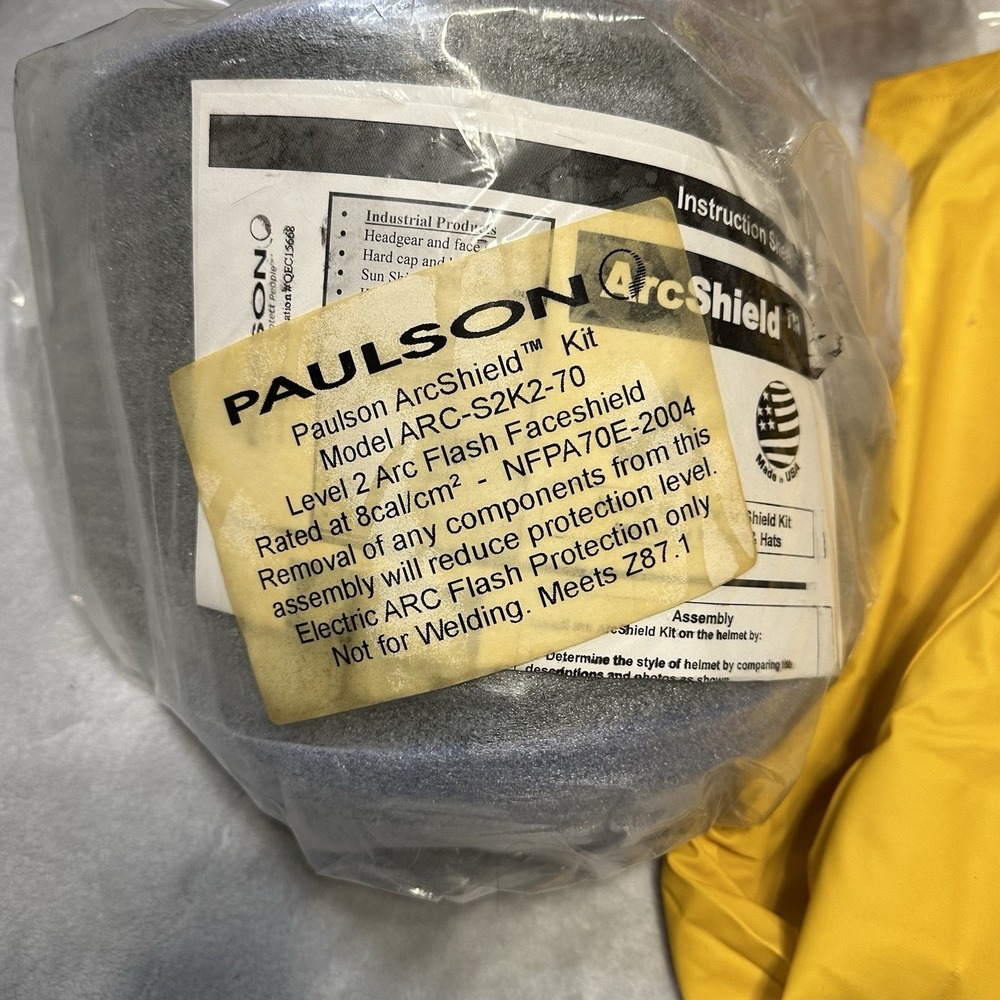 CIP Flash Protection Kit w/ Paulson Electric Arc Safety Face‎ Shield & Hard Hat - Picture 5 of 16
